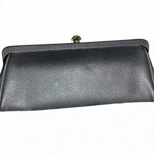 Chic Black Leather Clutch (item#156)